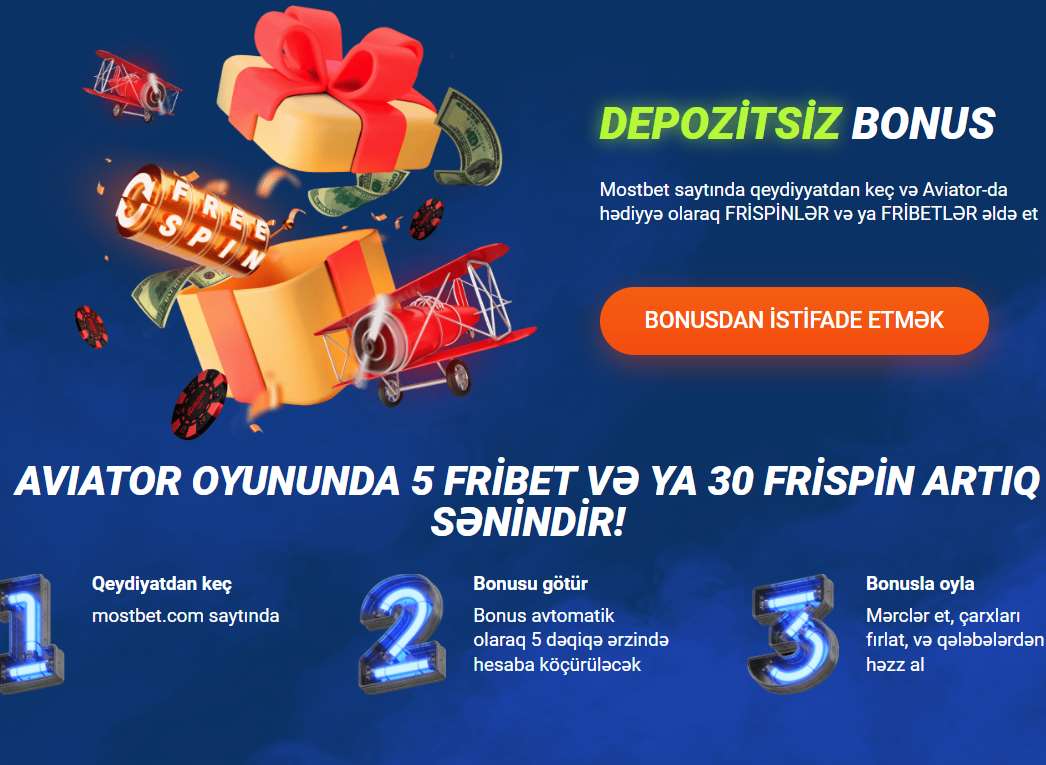 depozitsiz bonus mostbet