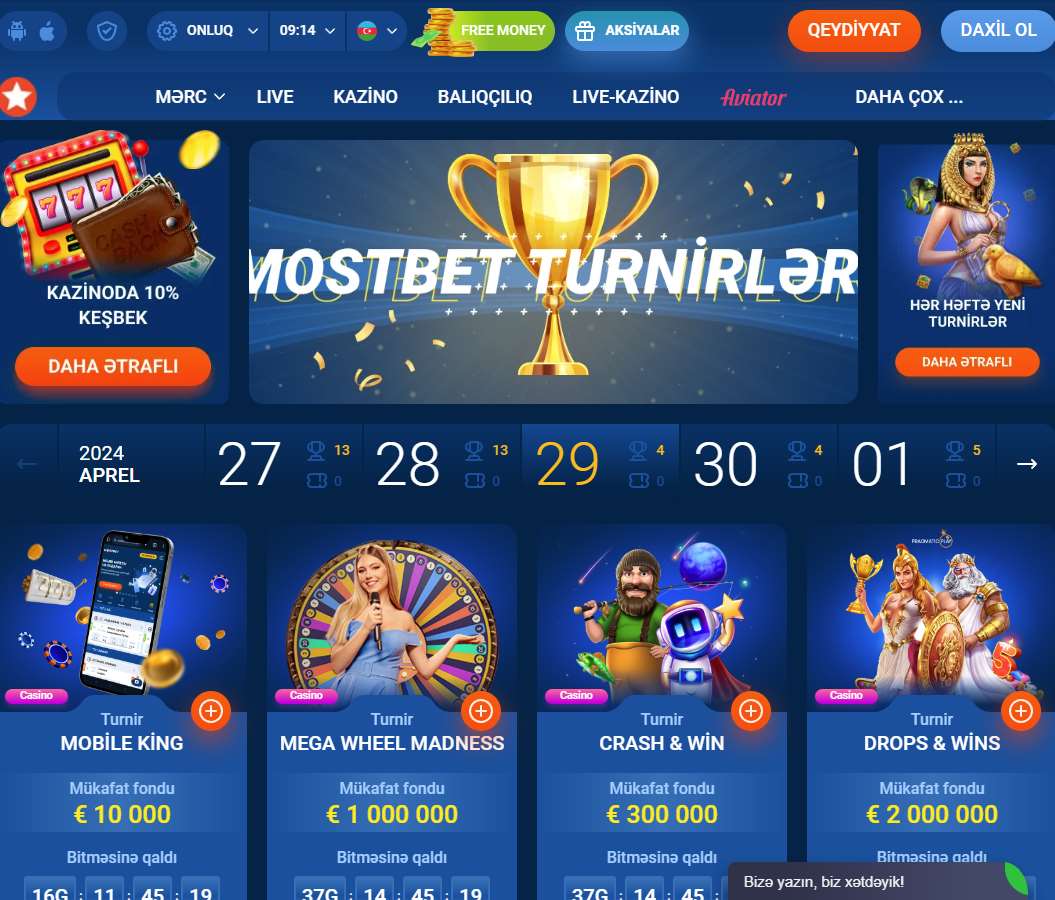 turnirler mostbet